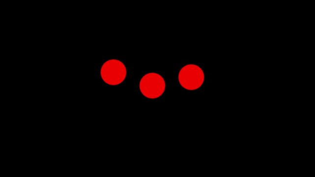 3 dots loading looping progress icon on black background Loading. Dot Loop animation of icon loading website dots online, on a transparent background