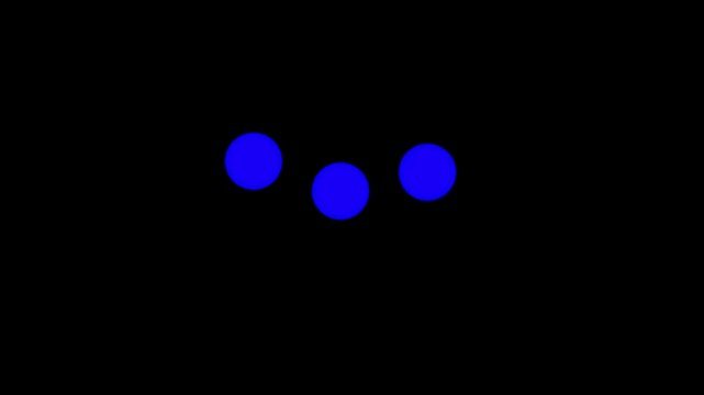 3 dots loading looping progress icon on black background Loading. Dot Loop animation of icon loading website dots online, on a transparent background