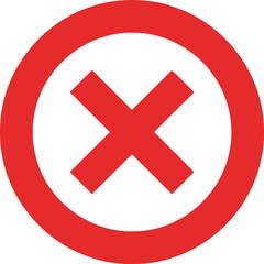 Fototapeta premium Bold red prohibition symbol with white background