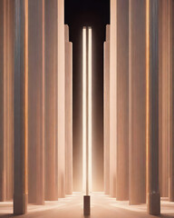Illuminated Columns in a Modern Space｜現代空間の照明柱