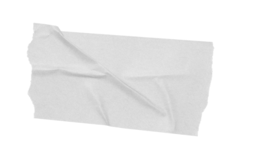 White torn paper tape with rough textured edges providing copy background a transparent on space