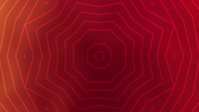 Geometric red design of layered concentric octagons background animation