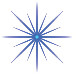 Obraz premium Blue Glowing Star Light Burst on Transparent Background