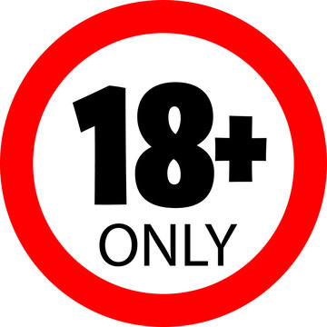 18 Plus Only Sign Icon