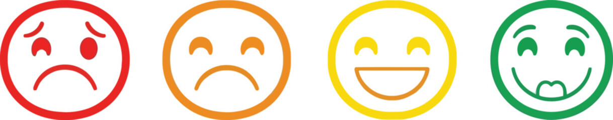 Fototapeta premium Emotional faces in different colors