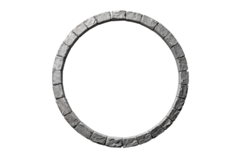 Realistic Grey Stone Circle Frame Element