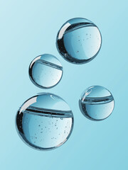 Shiny 3d vector illustration of a glass of water featuring a global earth sphere design for a business world concept planet icon