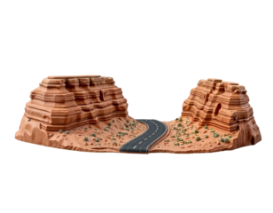 Winding Road Through a Desert Canyon Landscape