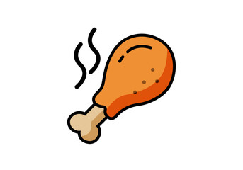 Muslo de pollo frito caliente con vapor