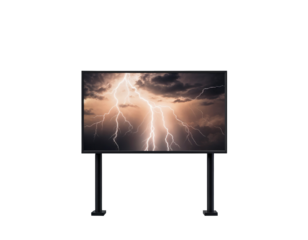 Digital Billboard Displaying a Dramatic Lightning Storm