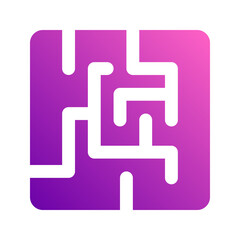 Obraz premium labyrinth glyph gradient icon