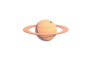 Cute 3D Cartoon Saturn Planet with Rings