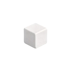 White Cube with Rounded Edges on Transparent Background