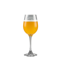 Realistic Glass of Golden Beer with Foam on Transparent Background