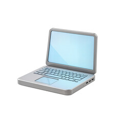 3D Cartoon Laptop with Transparent Background
