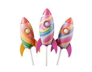 Sweet Candy-Striped Space Rockets