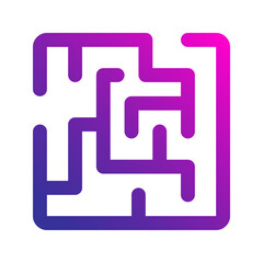 labyrinth line gradient icon