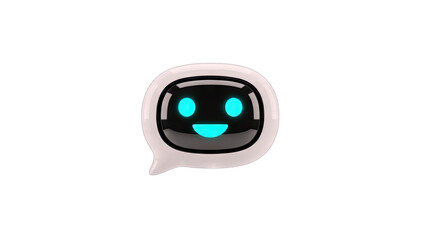 Chatbot Icon Smiling on White Background