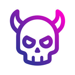 skull line gradient icon