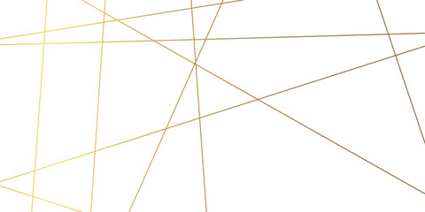 Obraz premium Elegant abstract gold geometric line design on white background, featuring thin intersecting metallic stripes, chaotic texture, and modern minimalist luxury vector style