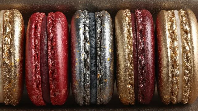Crafting colorful macaroons in a bakery in Paris during the afternoon
