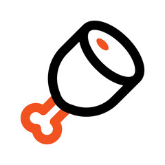 meat outline color icon