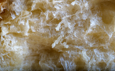 Bread texture macro shot. Close up bread surface background