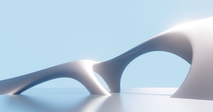 Futuristic architecture background bionic pattern in design 3d render