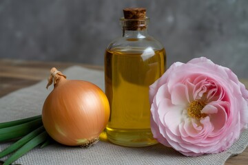 Natural onion oil bottle with onion and flower fragrance 