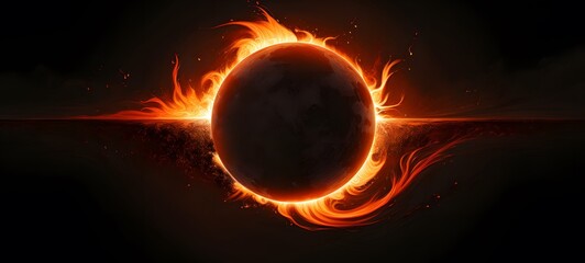 silhouette of eclipse sun ,generative AI