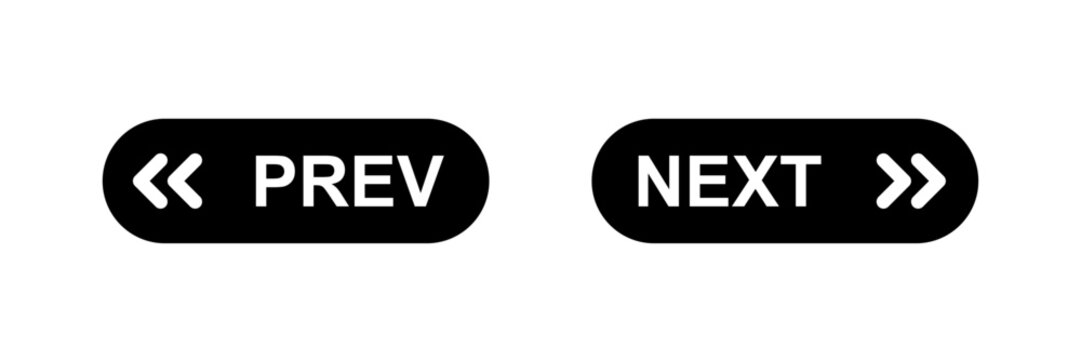Prev and Next Navigation Buttons with Directional Arrows for Web Interface