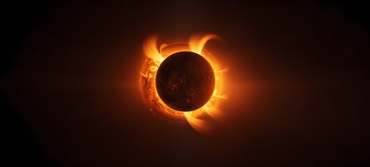 silhouette of eclipse sun ,generative AI