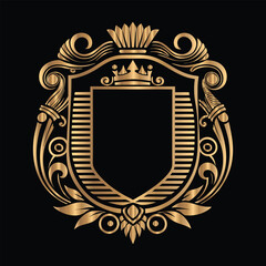 Obraz premium Vector set of gold vintage frames. Elegant element for design in Eastern style, place for text. Floral golden border. Lace illustration for invitations and greeting cards.
