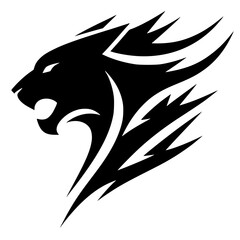 Black Panther thunder head logo silhouette © Breck