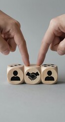 Business Deal Dice Partnership and Agreement Concept