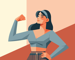 Confident Strong Woman Posing — Women Empowerment Vector Illustration