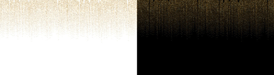 PNG image of Shimmering gold glitter curtain effect falling against a deep creating an elegant abstract festive border design on transparent background © rehena