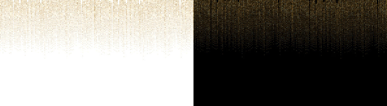 PNG image of&nbsp;Shimmering gold glitter curtain effect falling against a deep creating an elegant abstract festive border design on transparent background