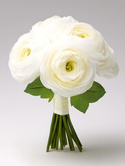 Elegant White Ranunculus Bridal Bouquet
