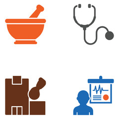 Medical Healthcare Icons Set Illustration