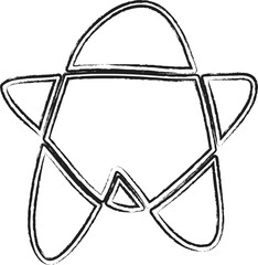 Star brush drawing. Grunge elements