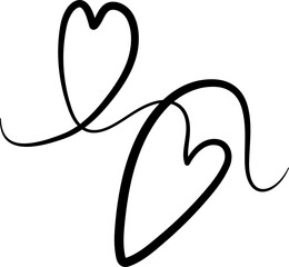 Heart continuous line drawing, love, romance, wedding