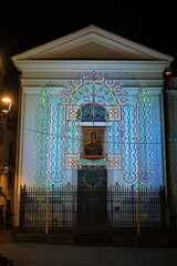church of salerno at night, italy