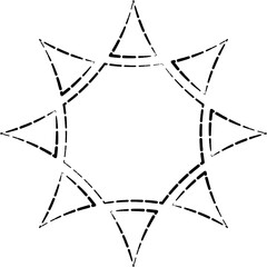 Dashed outline of star. Geometric shape