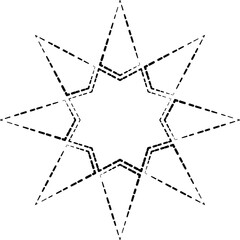 Dashed outline of star. Geometric shape
