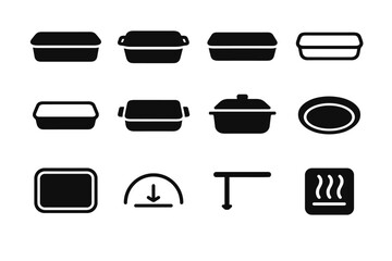 Rim ovenware pan lug vector icon rack tray depth set oven ridge