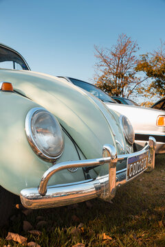 1967 Volkswagen Bettle Fusca on display at the Third Municipal Antique Car Day 2025 in the city of Londrina, Brazil.