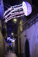 glowing jellifish at nigh, light