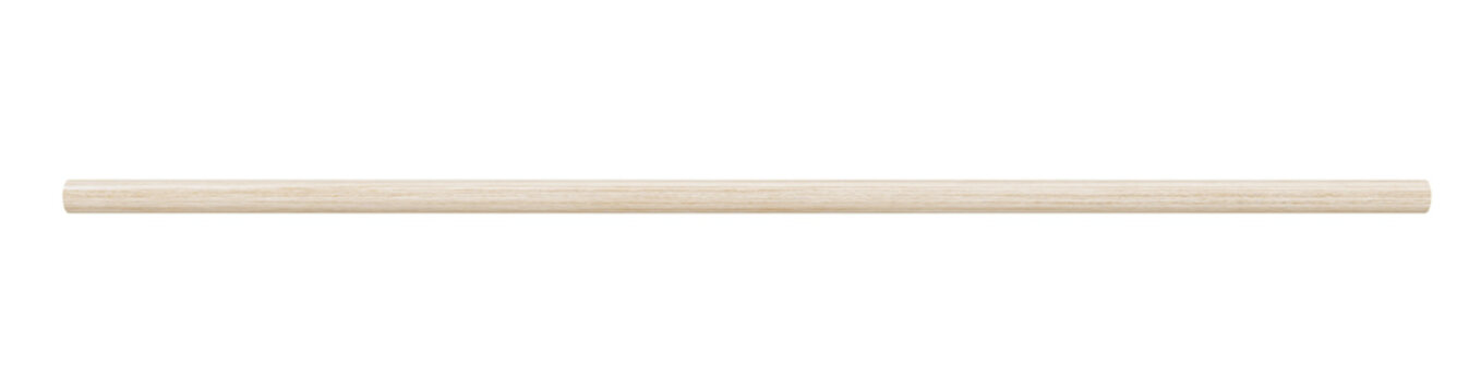 realistic 3d render of a round beech wood dowel rod. light beige hardwood stick isolated for furniture carpentry, curtain rails or interior design. smooth wooden cylinder pole.