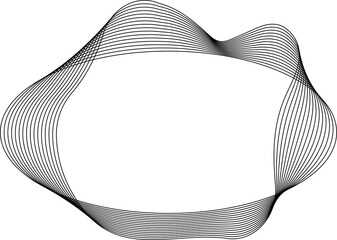 Oval frame liquid made of line with blend use for badges, tag, label